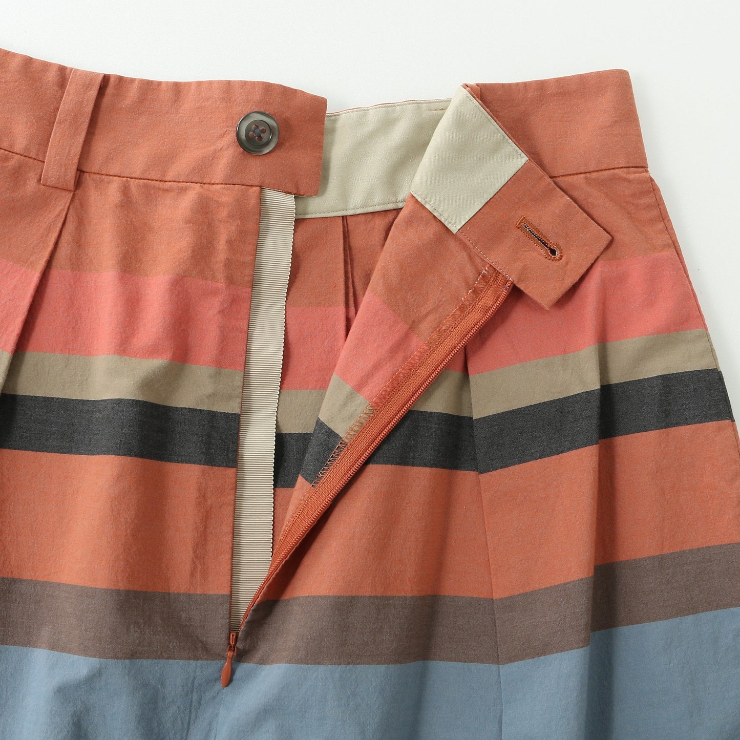 MULTI STRIPE COTTON SKIRT