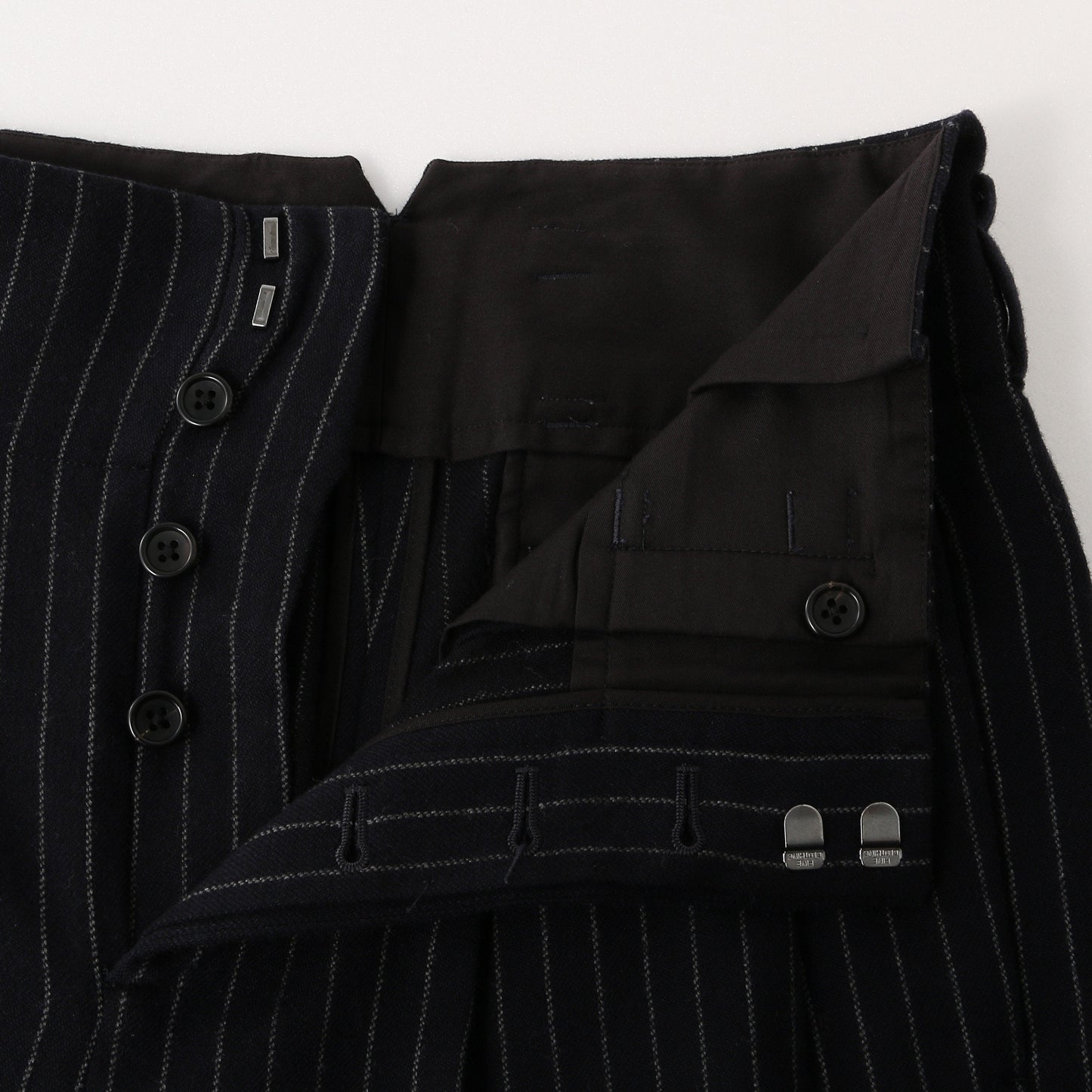 BROKEN STRIPE WOOL TROUSERS