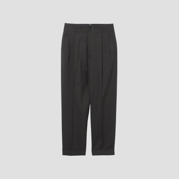 FINE CHECK WOOL TROUSERS