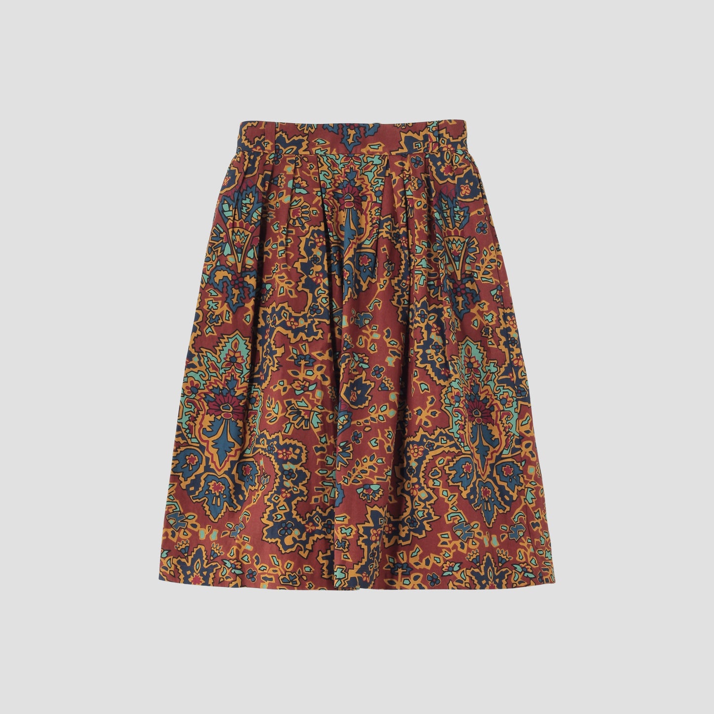 PAISLEY COTTON LINEN TWILL SKIRT