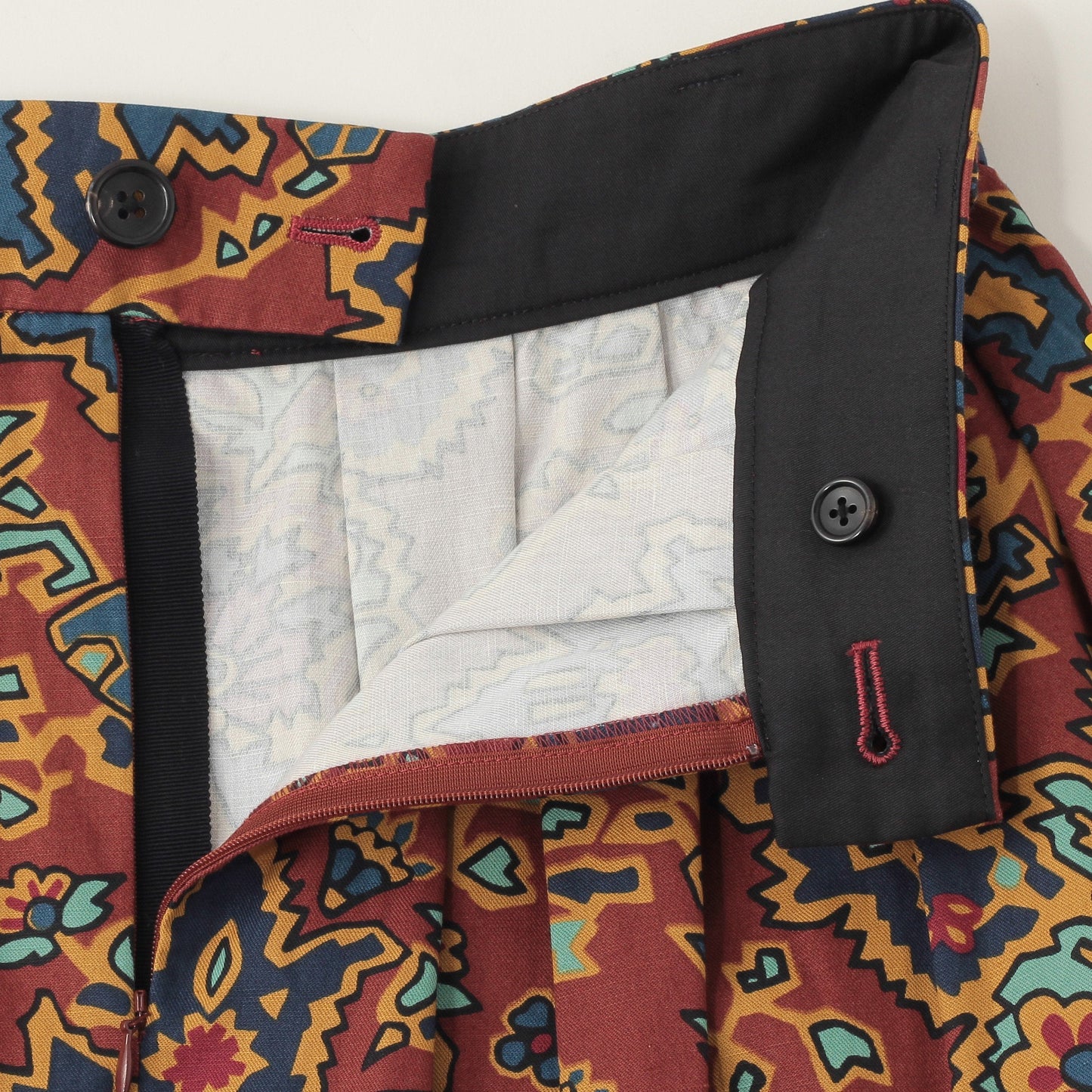PAISLEY COTTON LINEN TWILL SKIRT