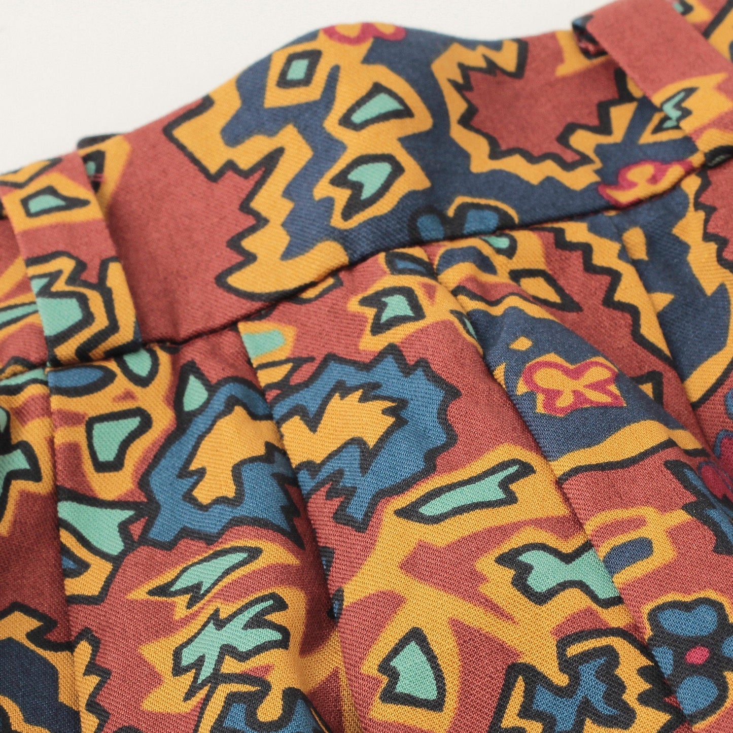 PAISLEY COTTON LINEN TWILL SKIRT