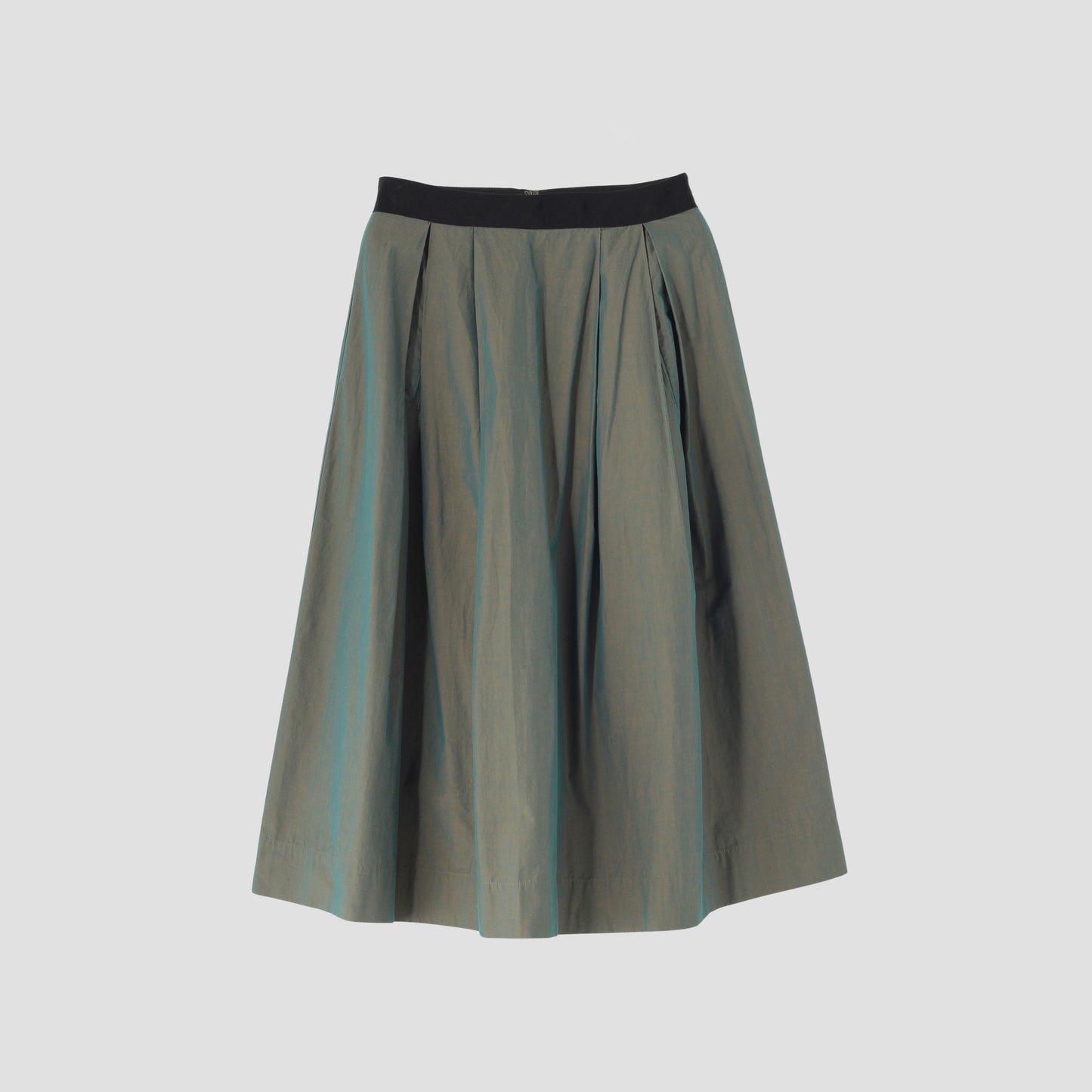 YARN DYED COTTON POPLIN SKIRT