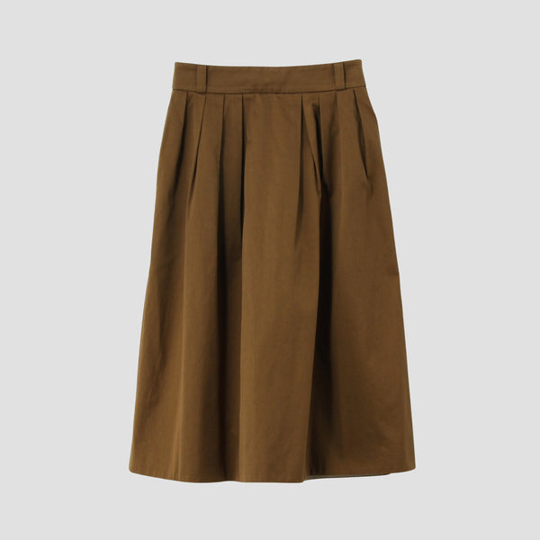 WASHED COTTON SATEEN SKIRT
