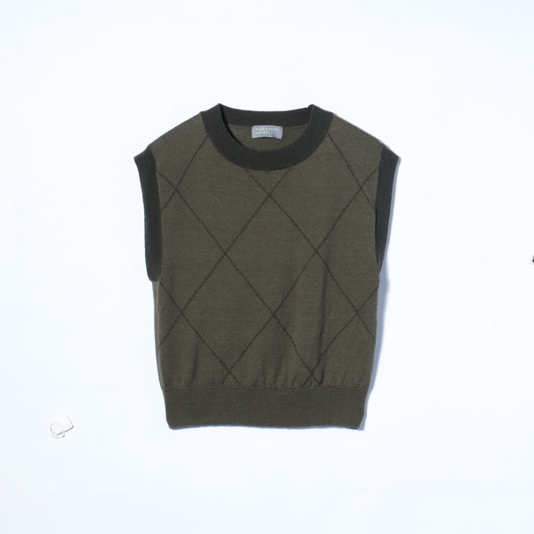 WOOL LINEN ARGYLE KNIT