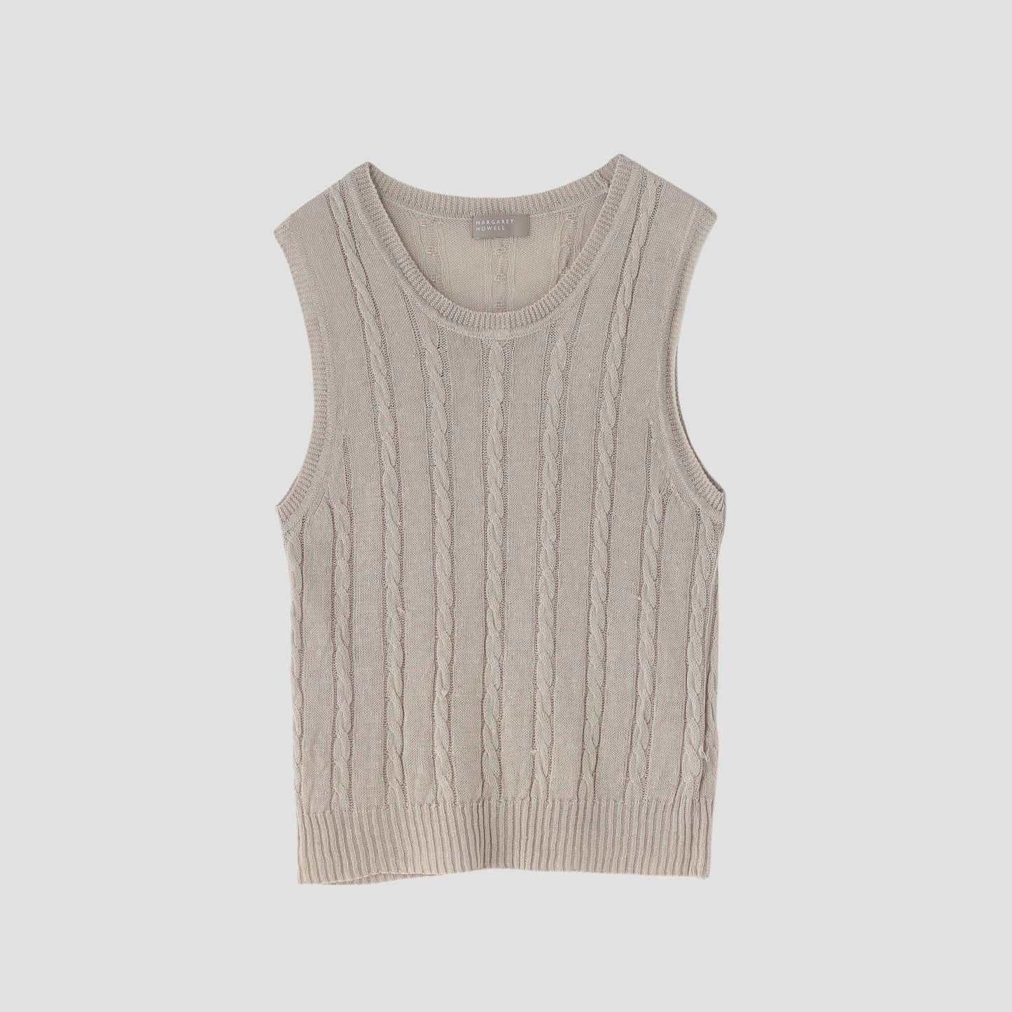 LINEN CABLE VEST KNIT
