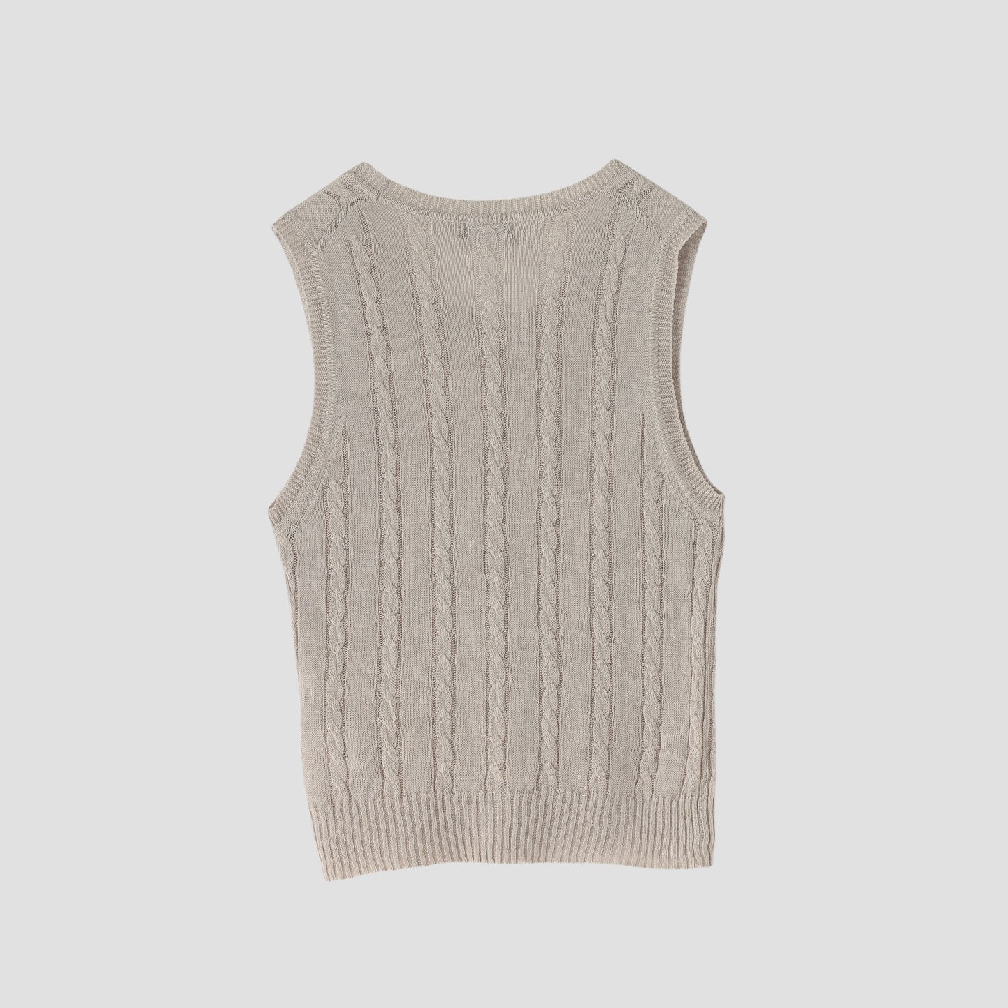 LINEN CABLE VEST KNIT