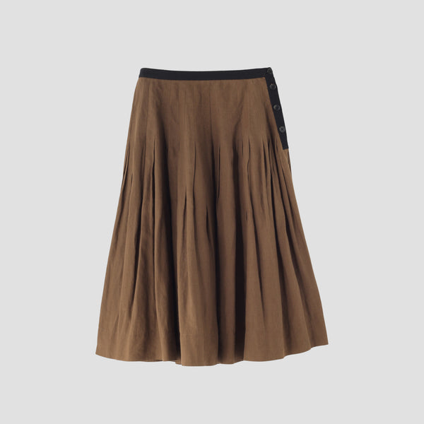 DENSE FINE LINEN POPLIN SKIRT