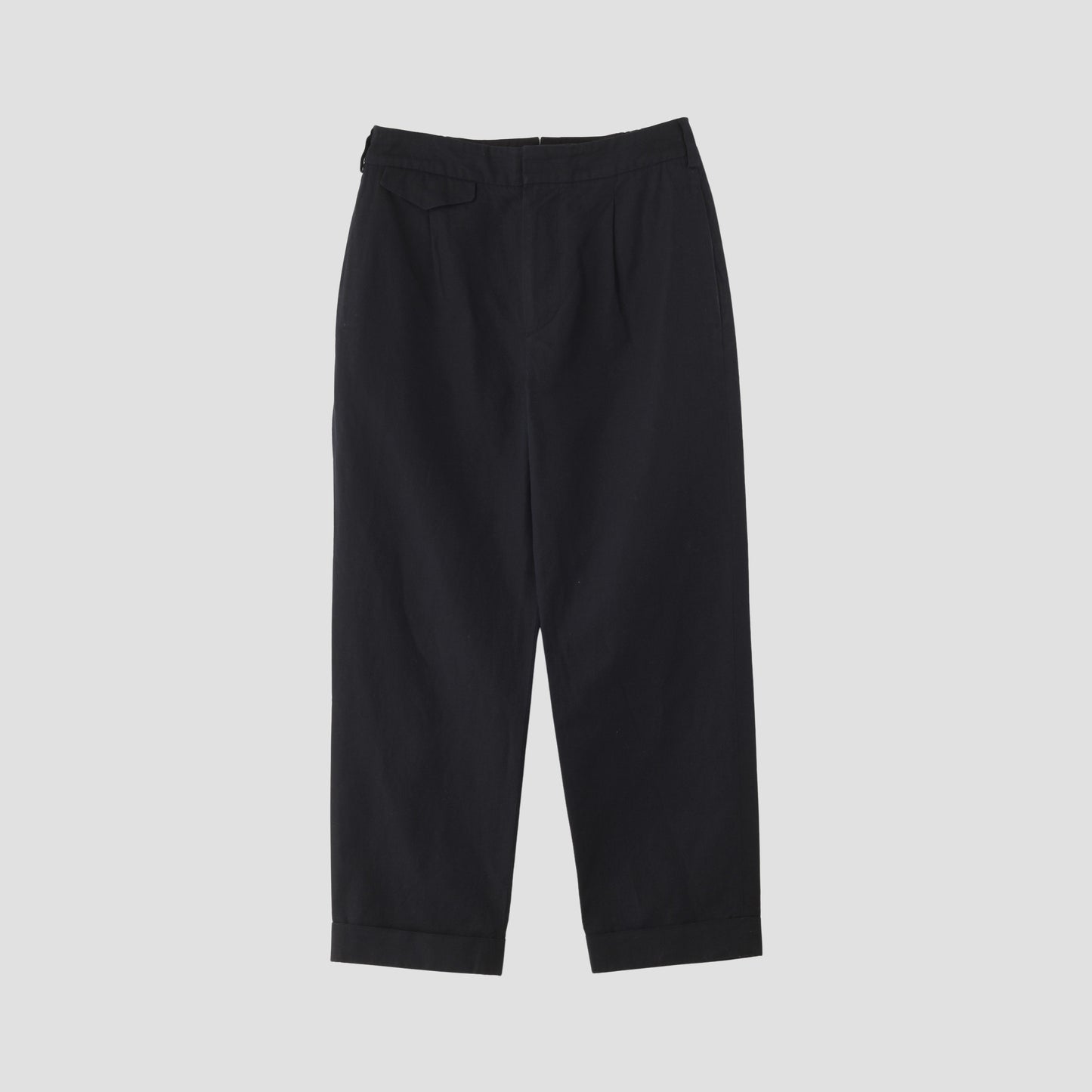 COTTON LINEN PLAIN WEAVE TROUSERS