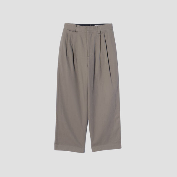 WOOL COTTON TWILL TROUSERS
