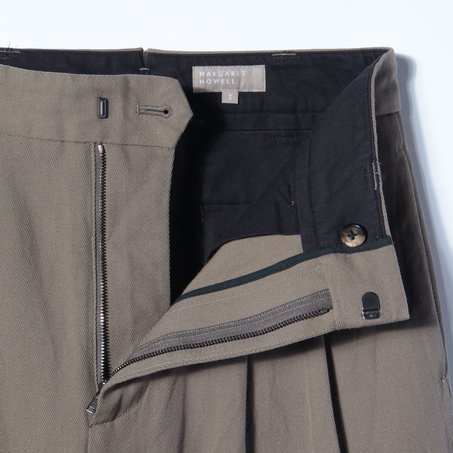 WOOL COTTON TWILL TROUSERS