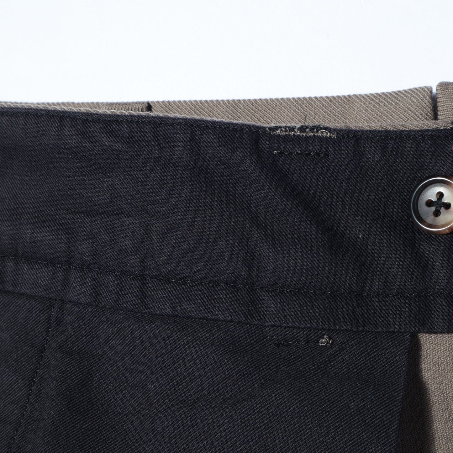 WOOL COTTON TWILL TROUSERS