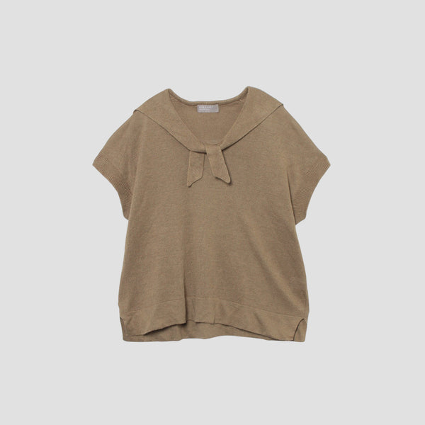 LINEN SILK SAILOR COLLAR KNIT