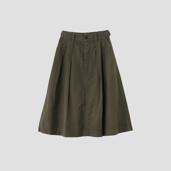 COTTON LINEN CHINO SKIRT