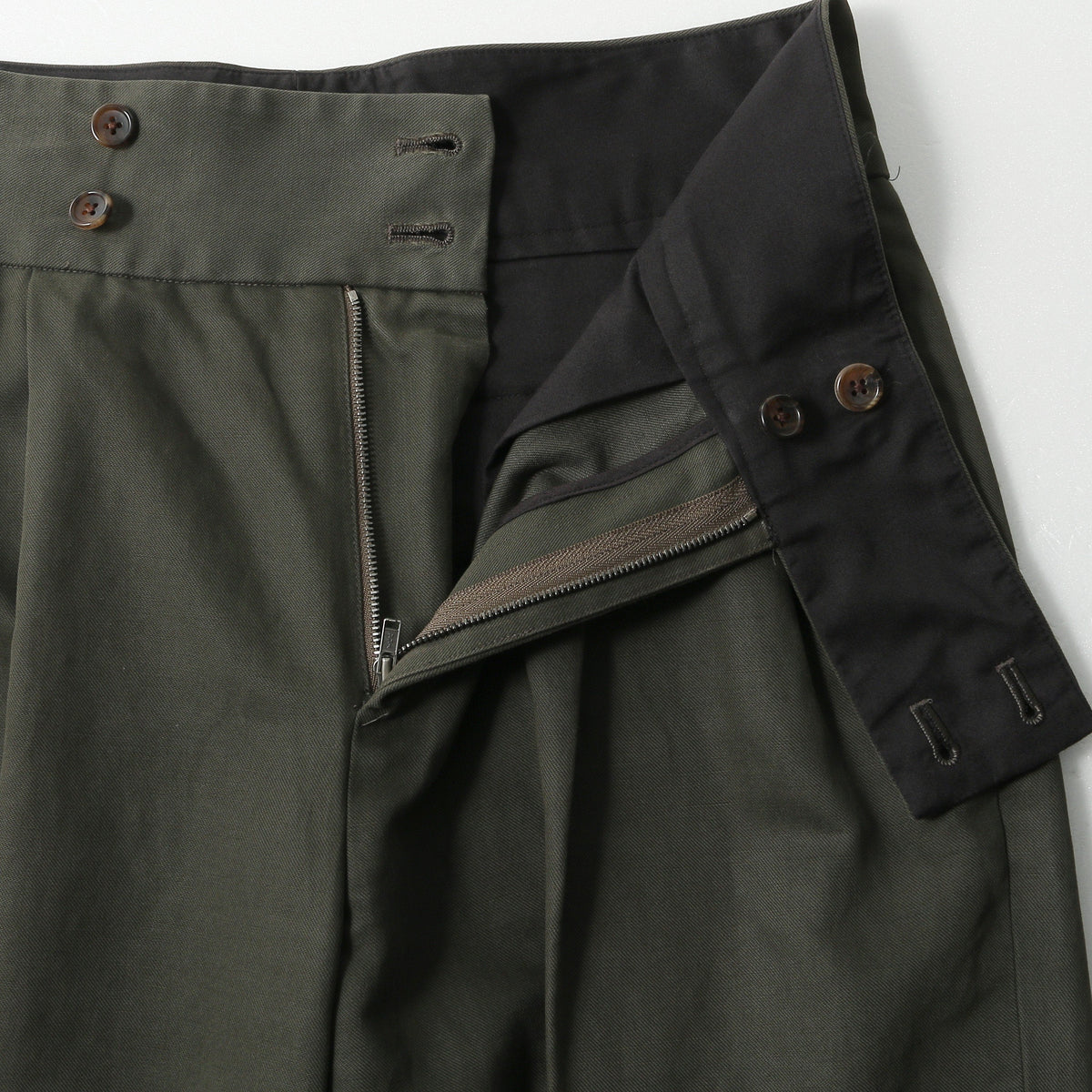BRUSHED COTTON LINEN TROUSERS