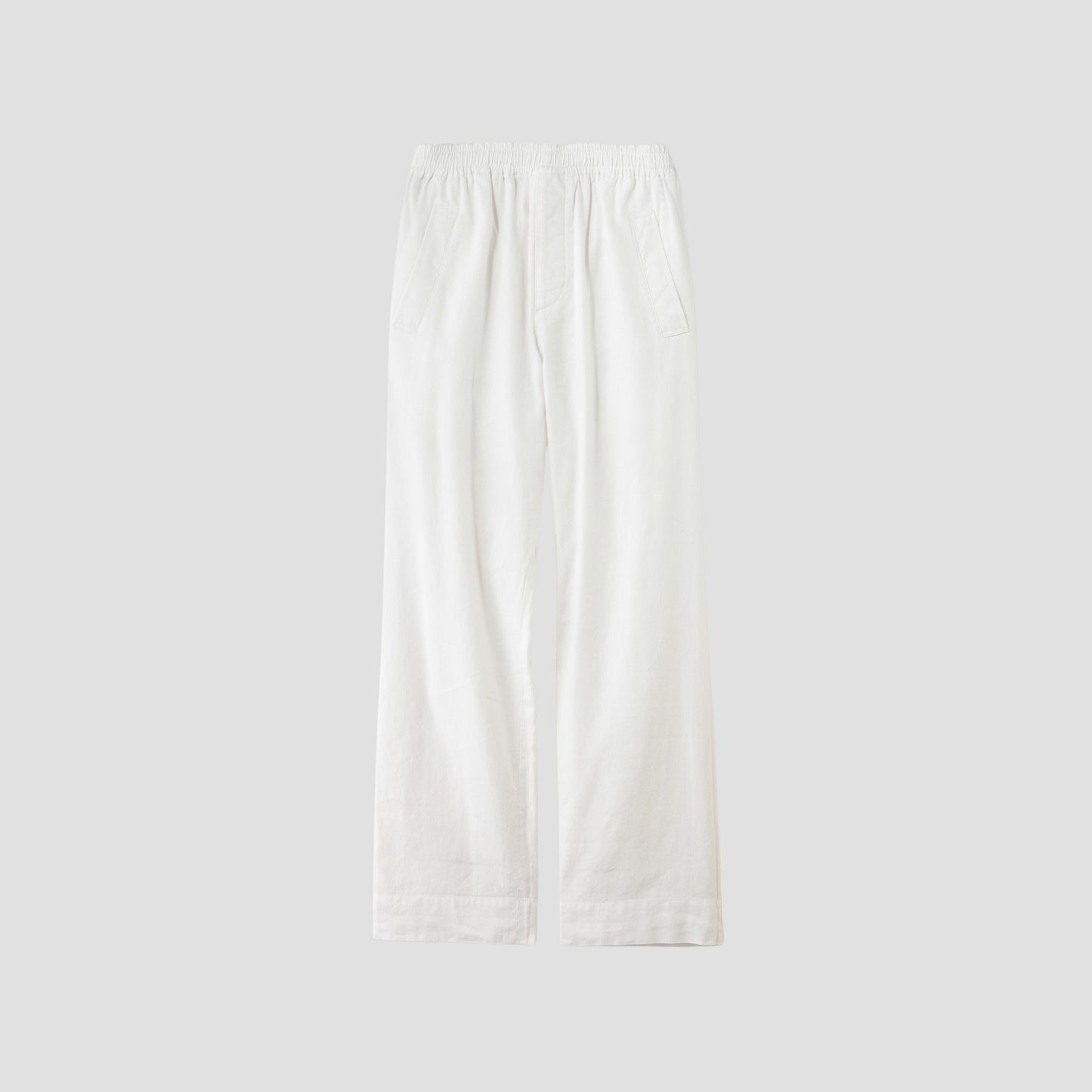 LINEN COTTON TWILL TROUSERS