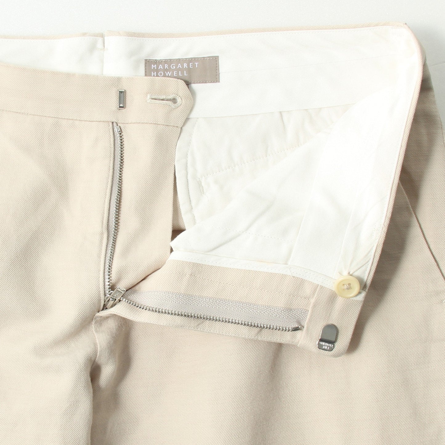 COTTON LINEN TWILL TROUSERS