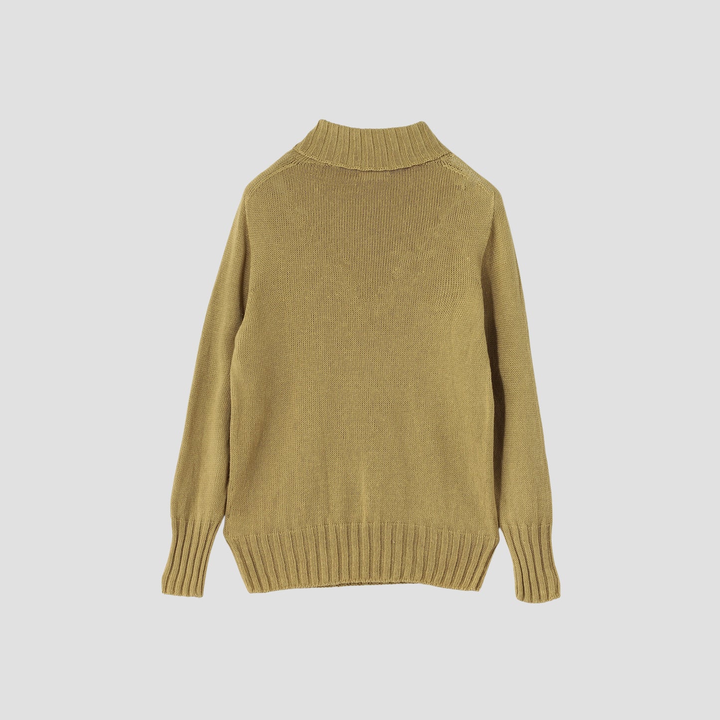 LINEN COTTON WIDE ROLL NECK KNIT