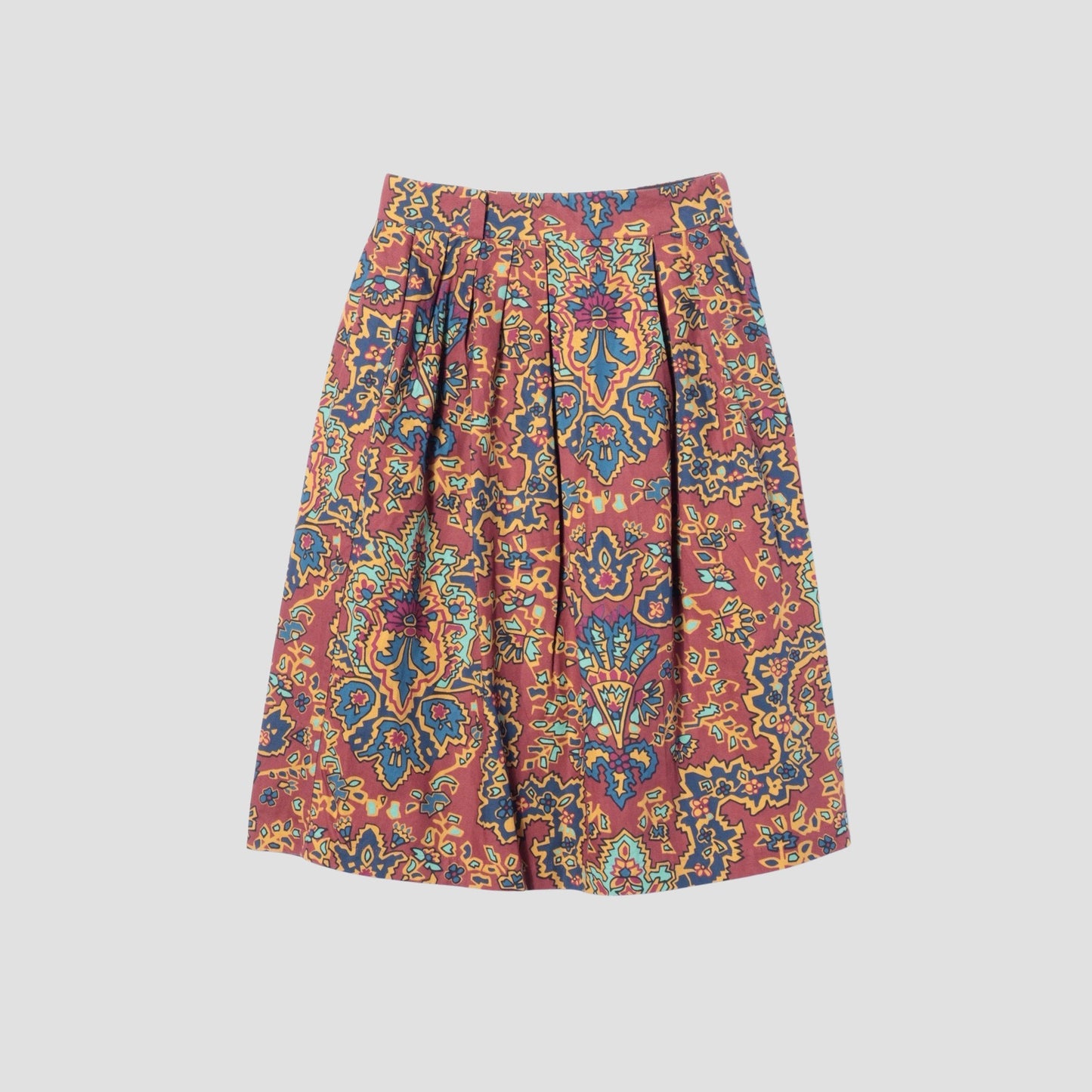 PAISLEY COTTON LINEN TWILL SKIRT