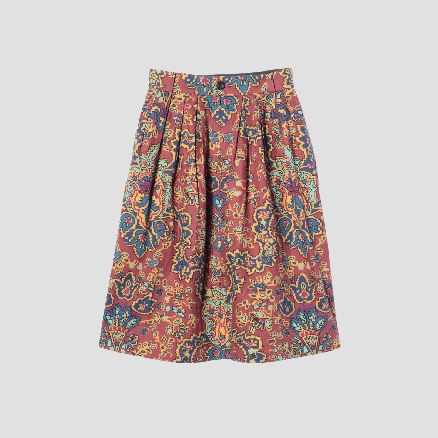 PAISLEY COTTON LINEN TWILL SKIRT