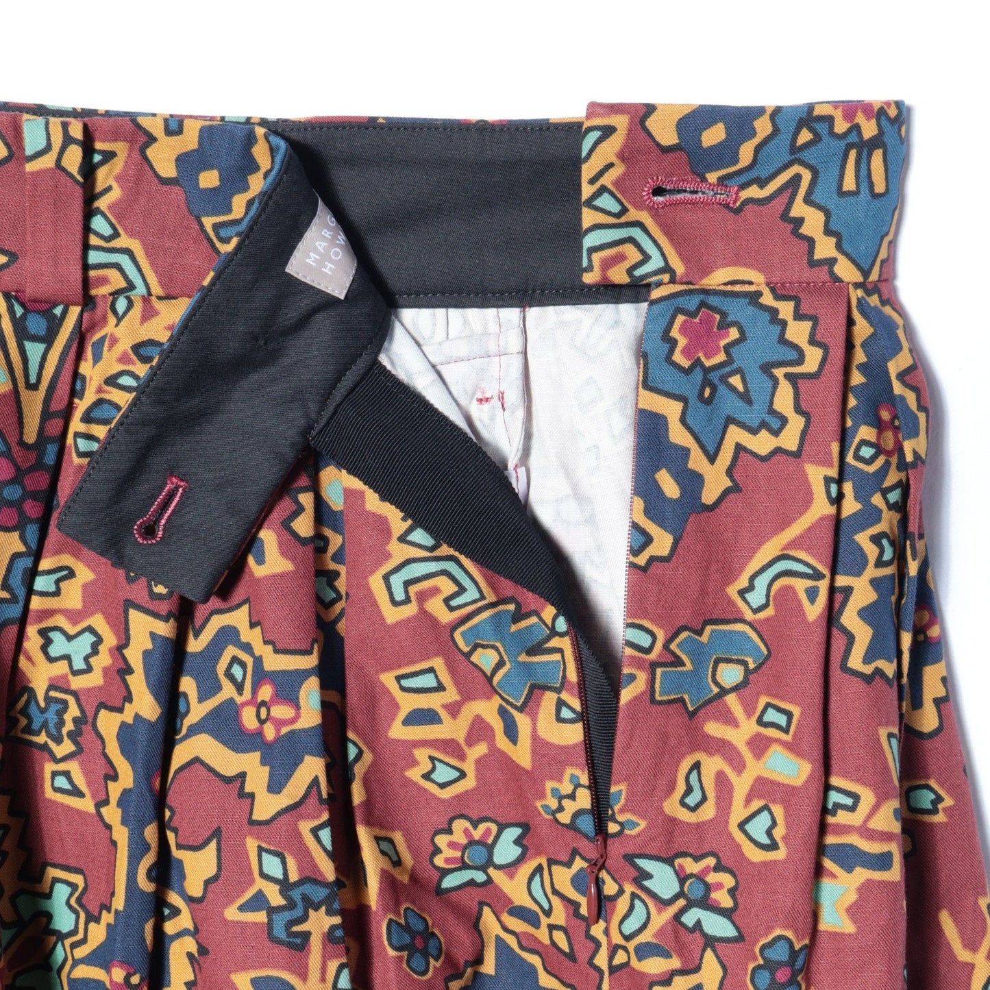 PAISLEY COTTON LINEN TWILL SKIRT