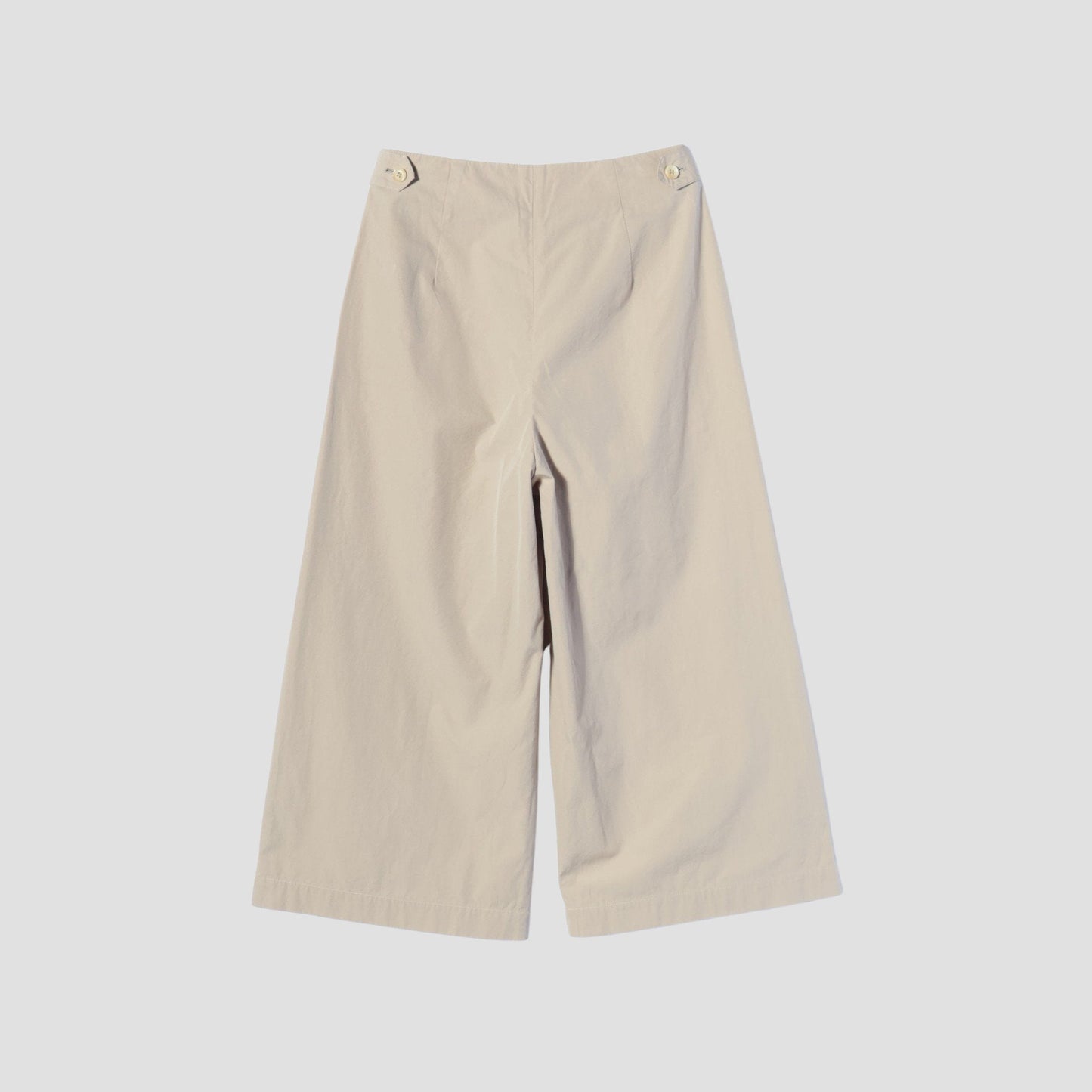 WASHED YARN DYE COTTON POPLIN TROUSERS
