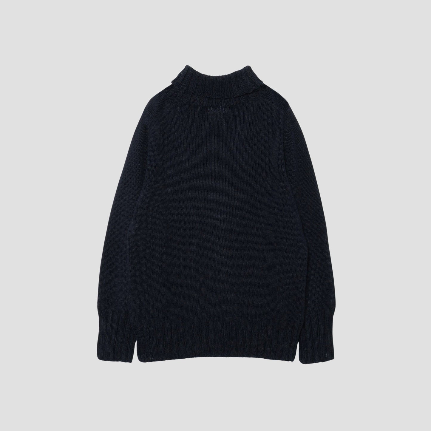 LINEN COTTON WIDE ROLL NECK KNIT