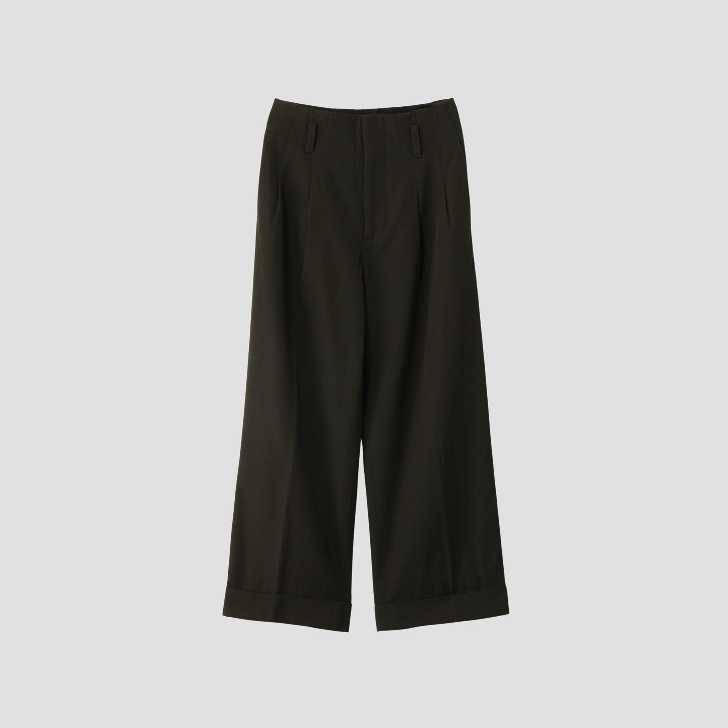 COMPACT COTTON WOOL TROUSERS