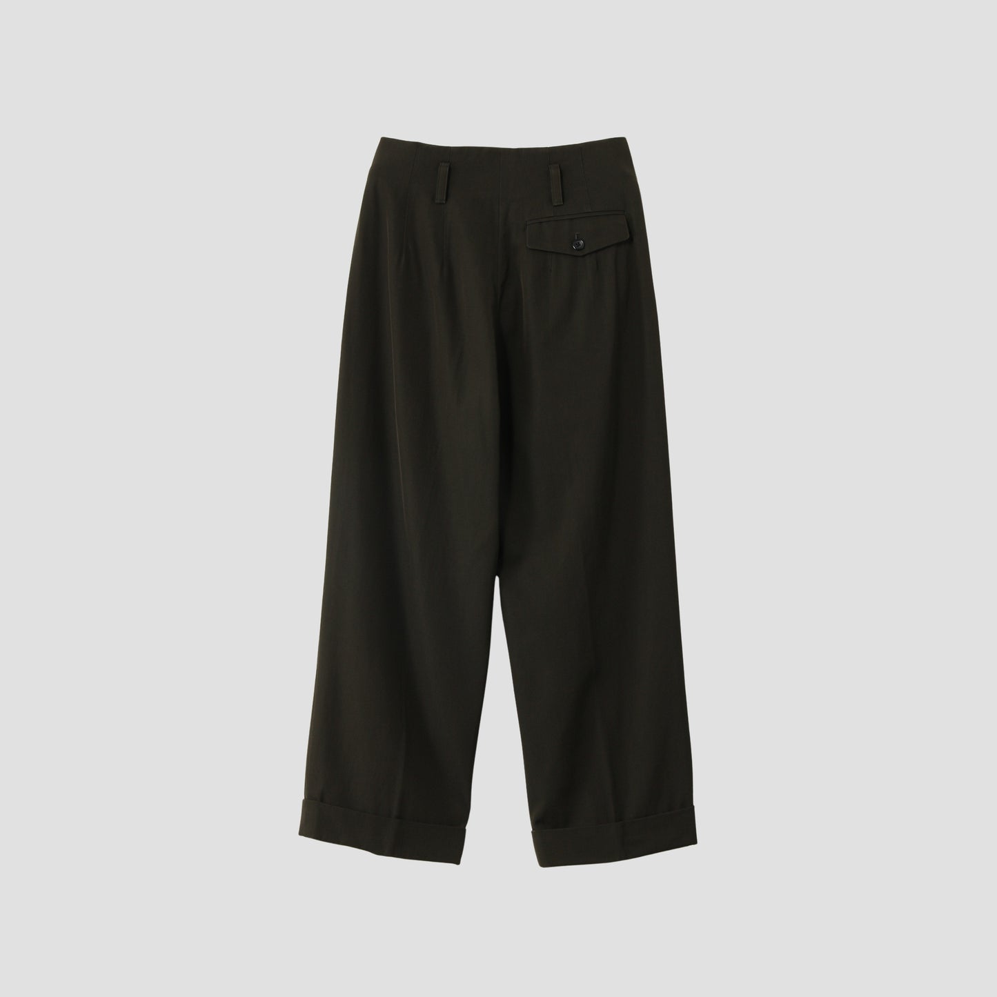 COMPACT COTTON WOOL TROUSERS