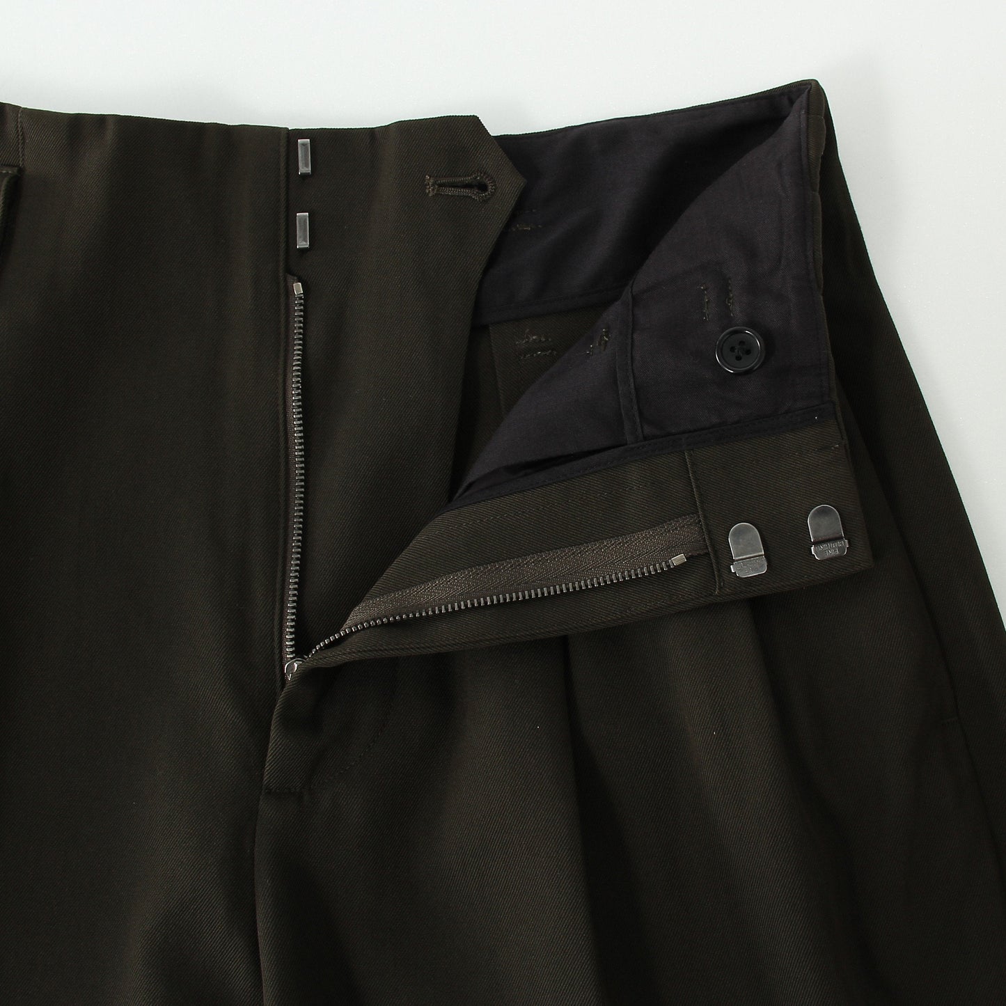 COMPACT COTTON WOOL TROUSERS