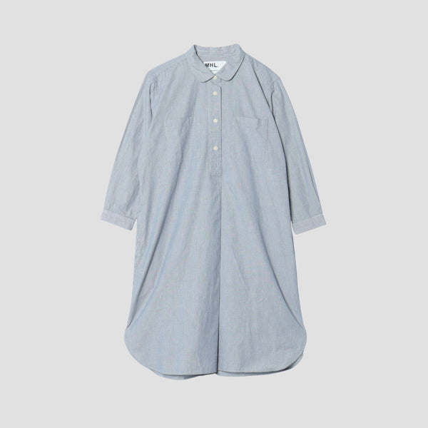 COTTON BARRE INDIGO DRESS