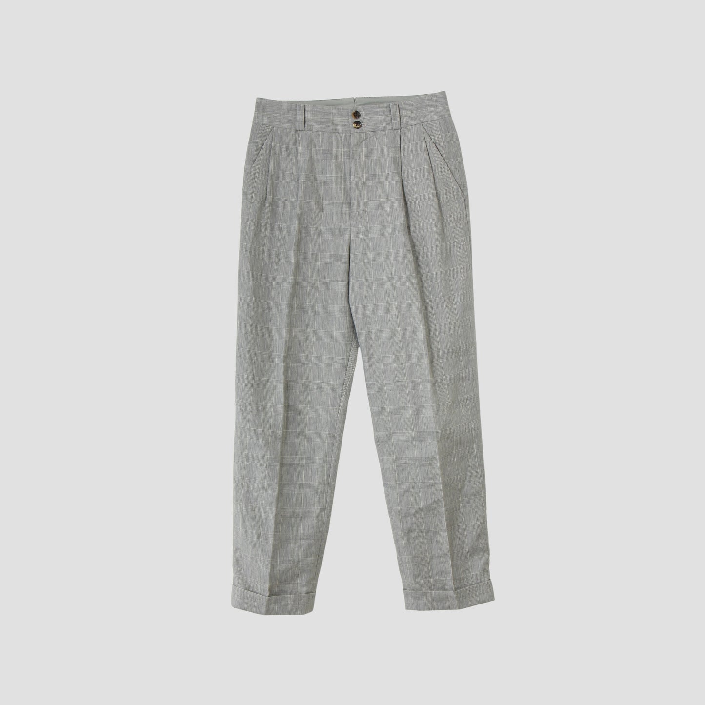 PRINCE OF WALES LINEN TROUSERS