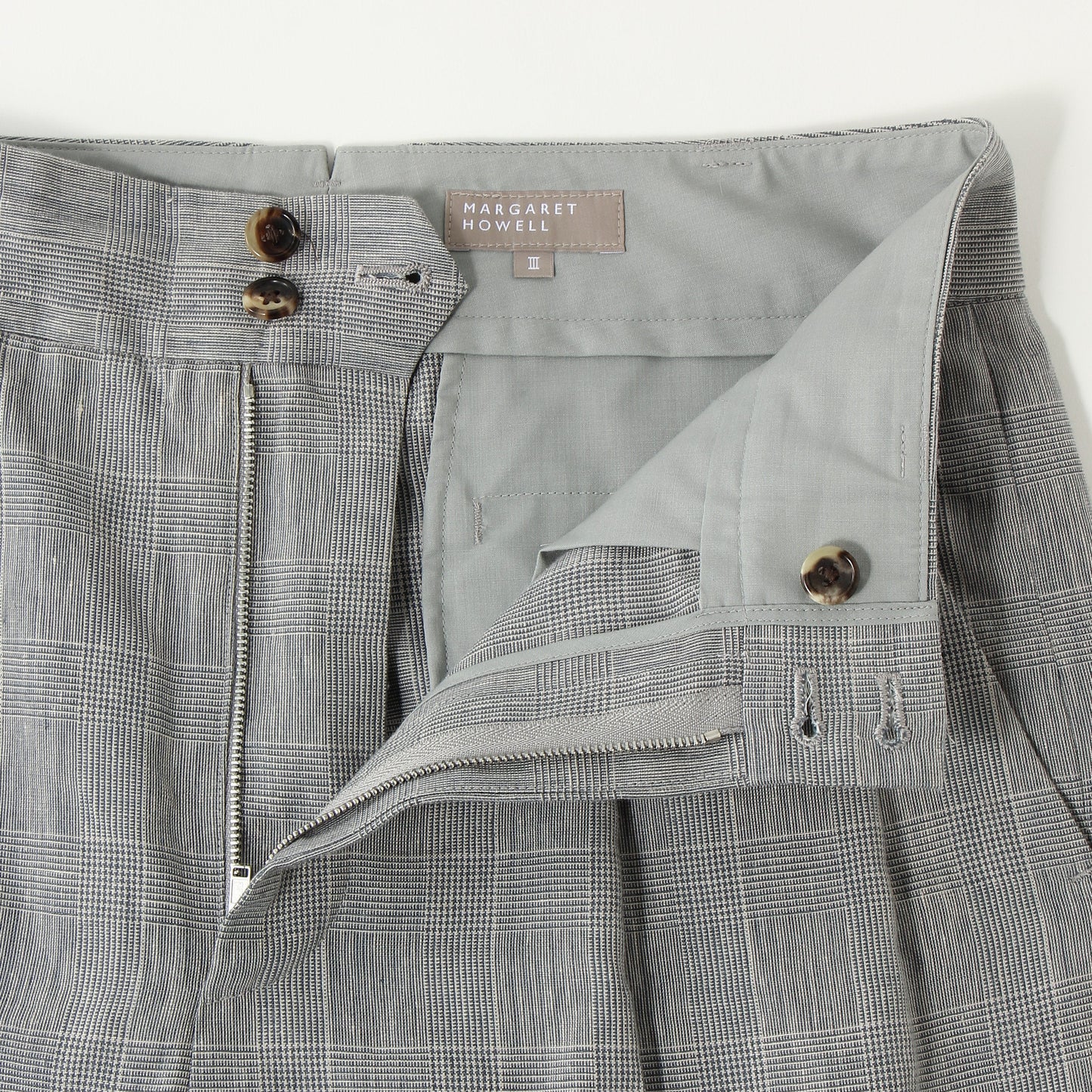 PRINCE OF WALES LINEN TROUSERS
