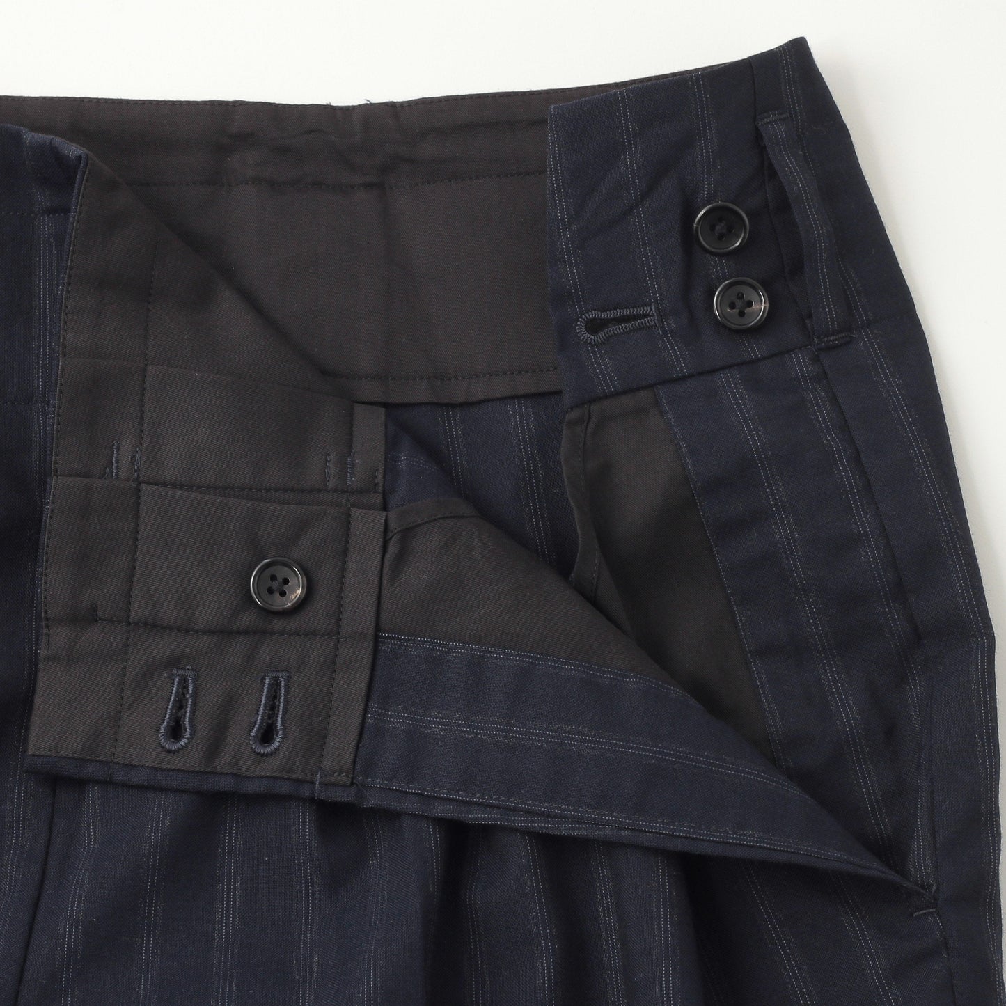 WIDE STRIPE WOOL TROUSERS