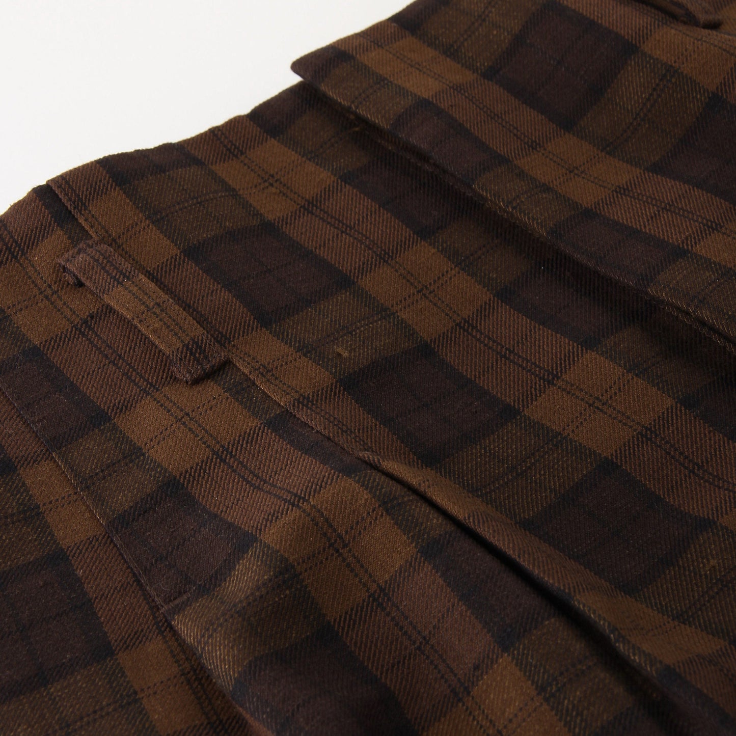 CHECK WOOL LINEN BLEND TROUSERS