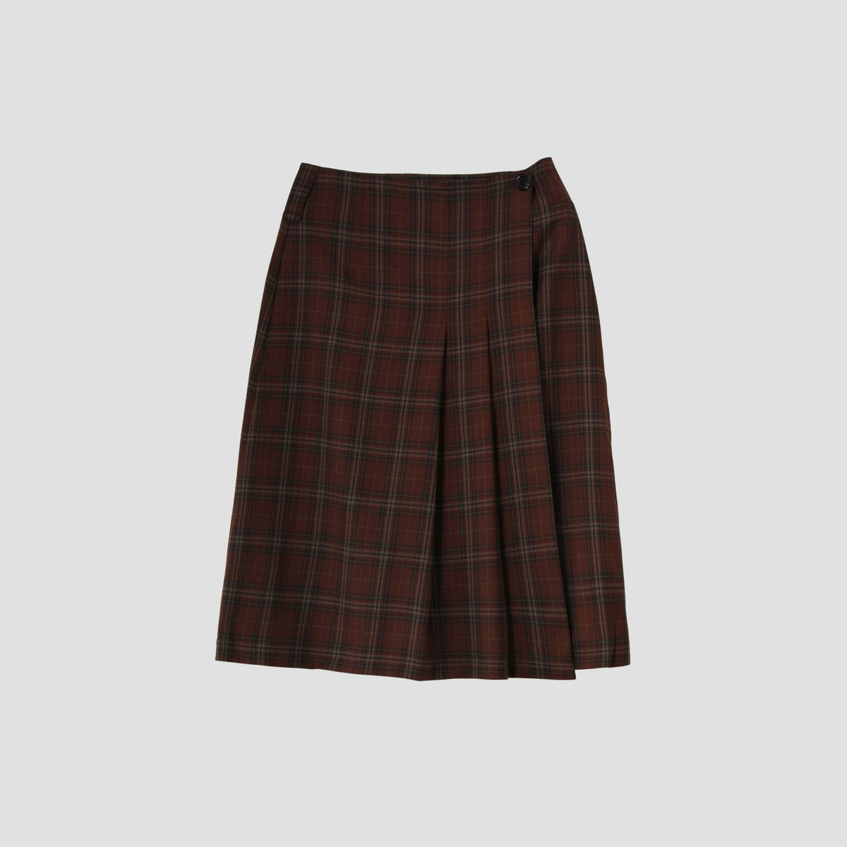 TONAL CHECK WOOL SKIRT