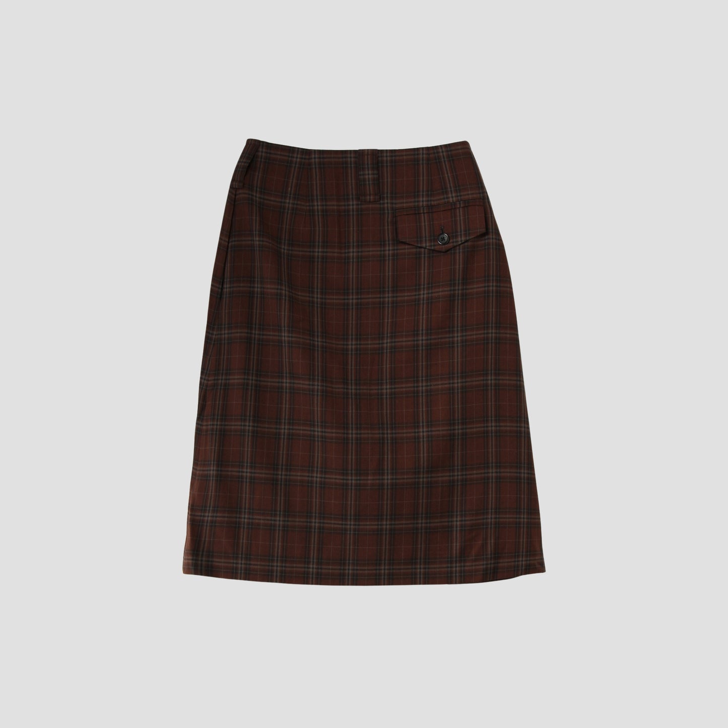 TONAL CHECK WOOL SKIRT