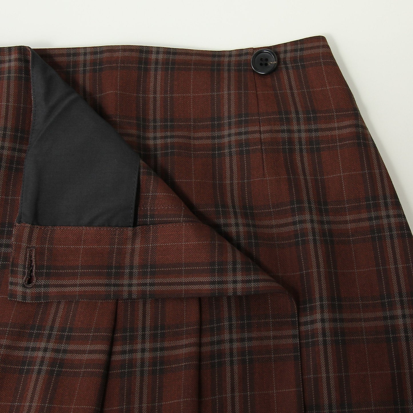 TONAL CHECK WOOL SKIRT