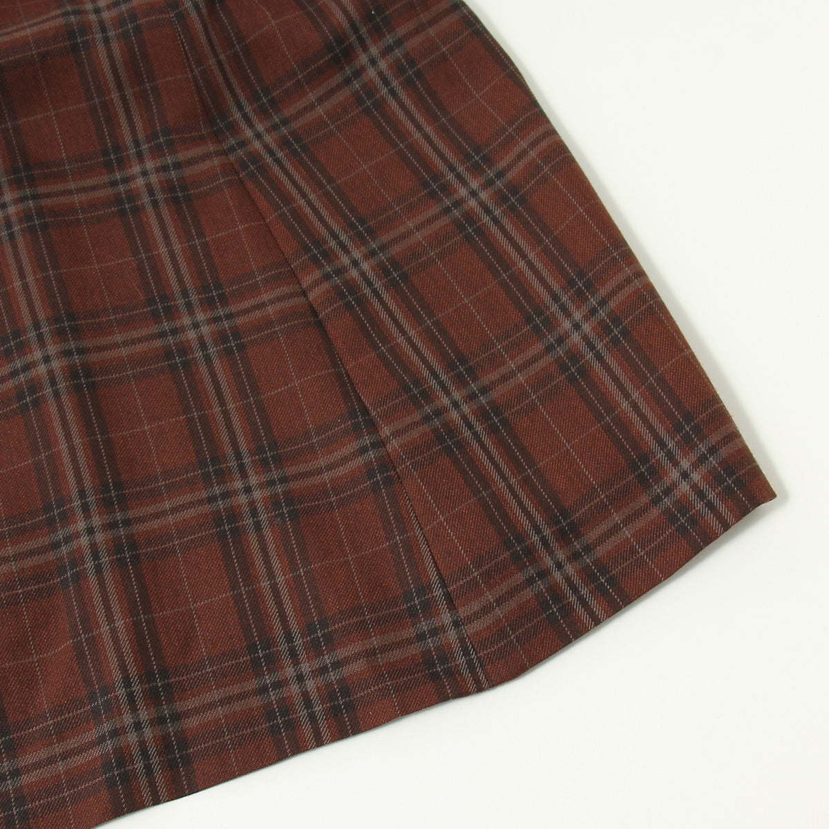 TONAL CHECK WOOL SKIRT