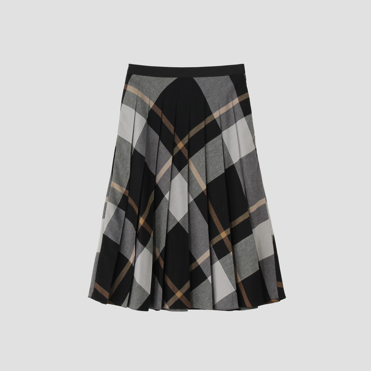 LARGE CHECK WOOL BLEND SKIRT