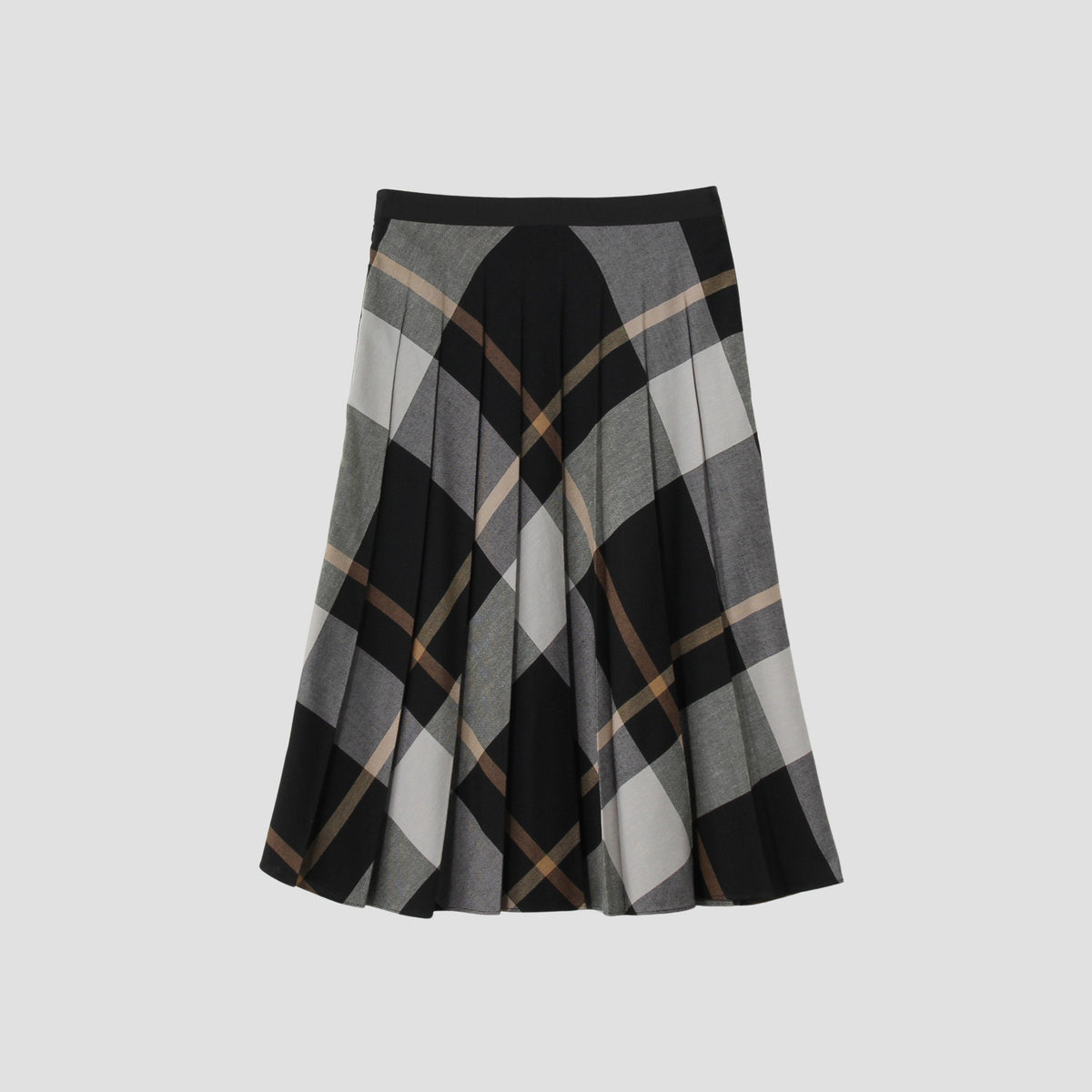 LARGE CHECK WOOL BLEND SKIRT