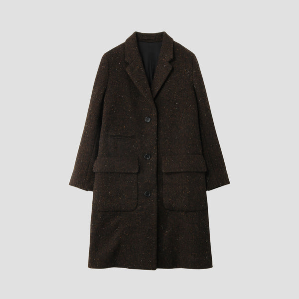 HERRINGBONE WOOL COAT