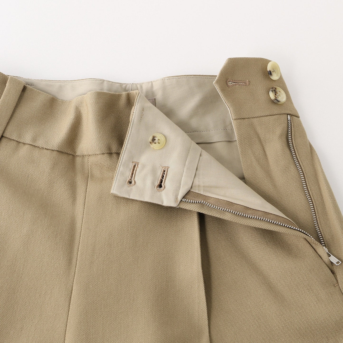 WOOL COTTON SERGE TROUSERS