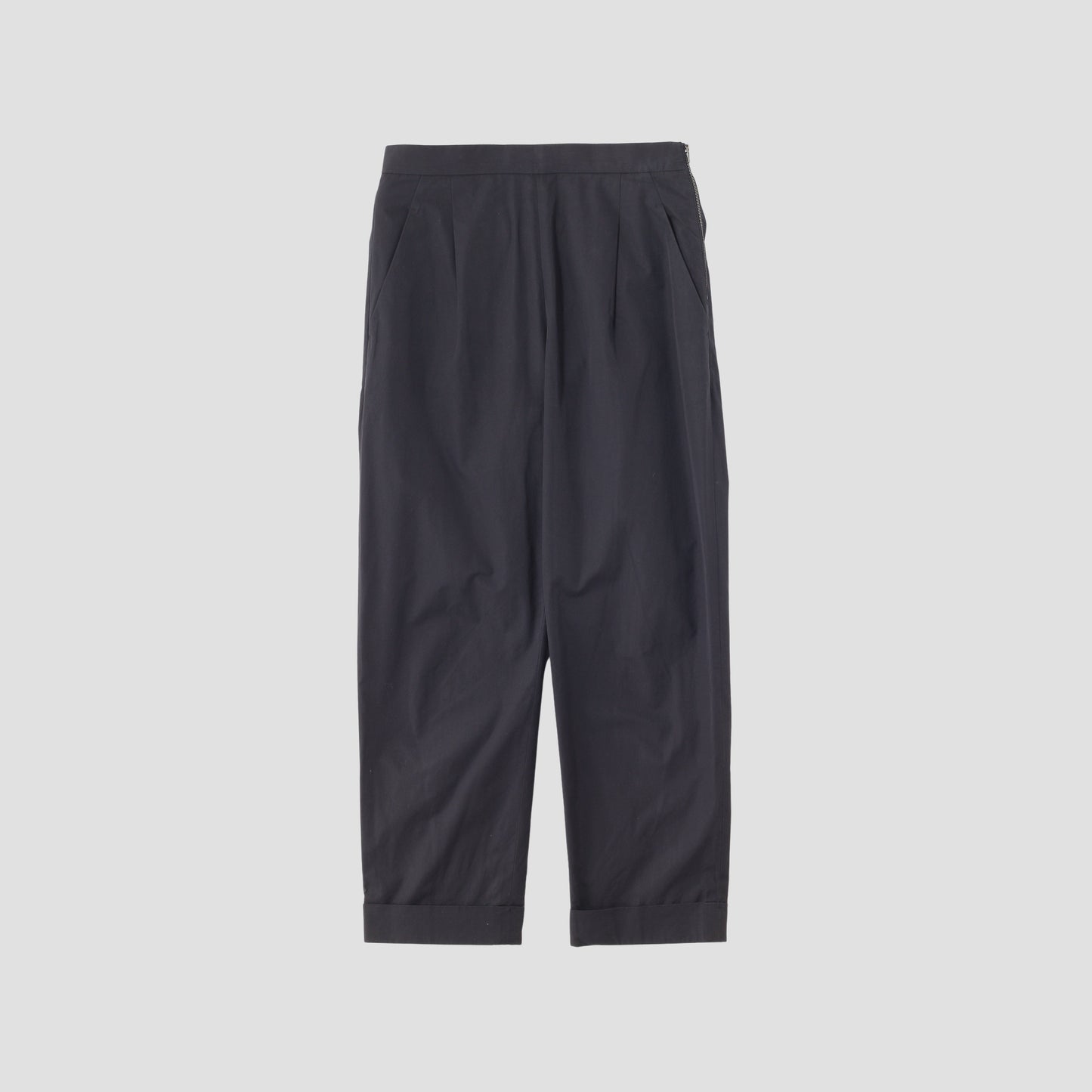 WASHED YARN DYE POPLIN TROUSERS