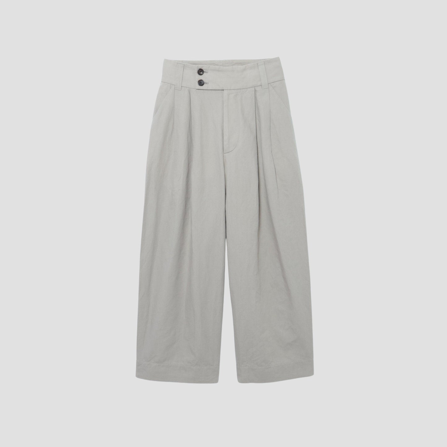 PLAIN WEAVE COTTON LINEN TROUSERS