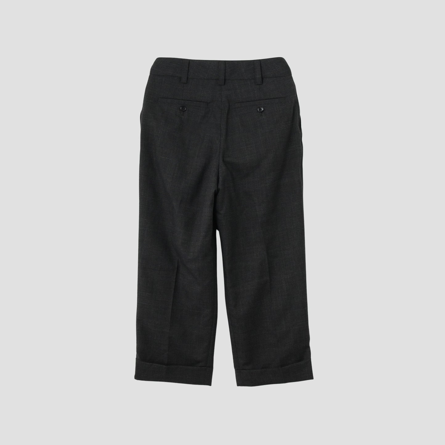FINE GLEN CHECK WOOL TROUSERS