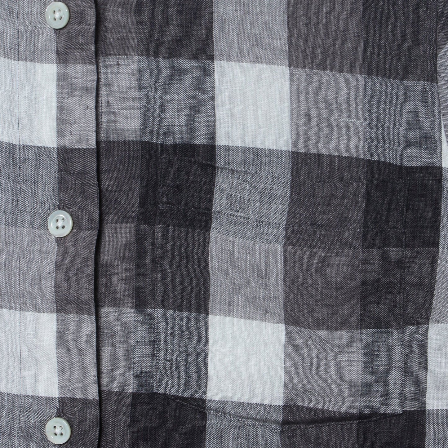BLOCK CHECK LINEN SHIRT