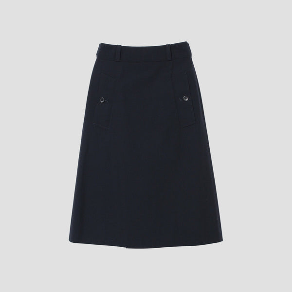 WOOL COTTON TWILL SKIRT