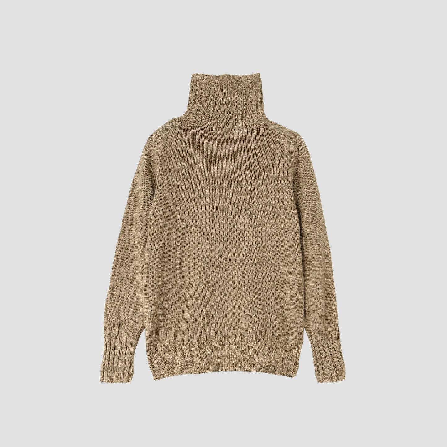 LINEN COTTON WIDE ROLL NECK KNIT