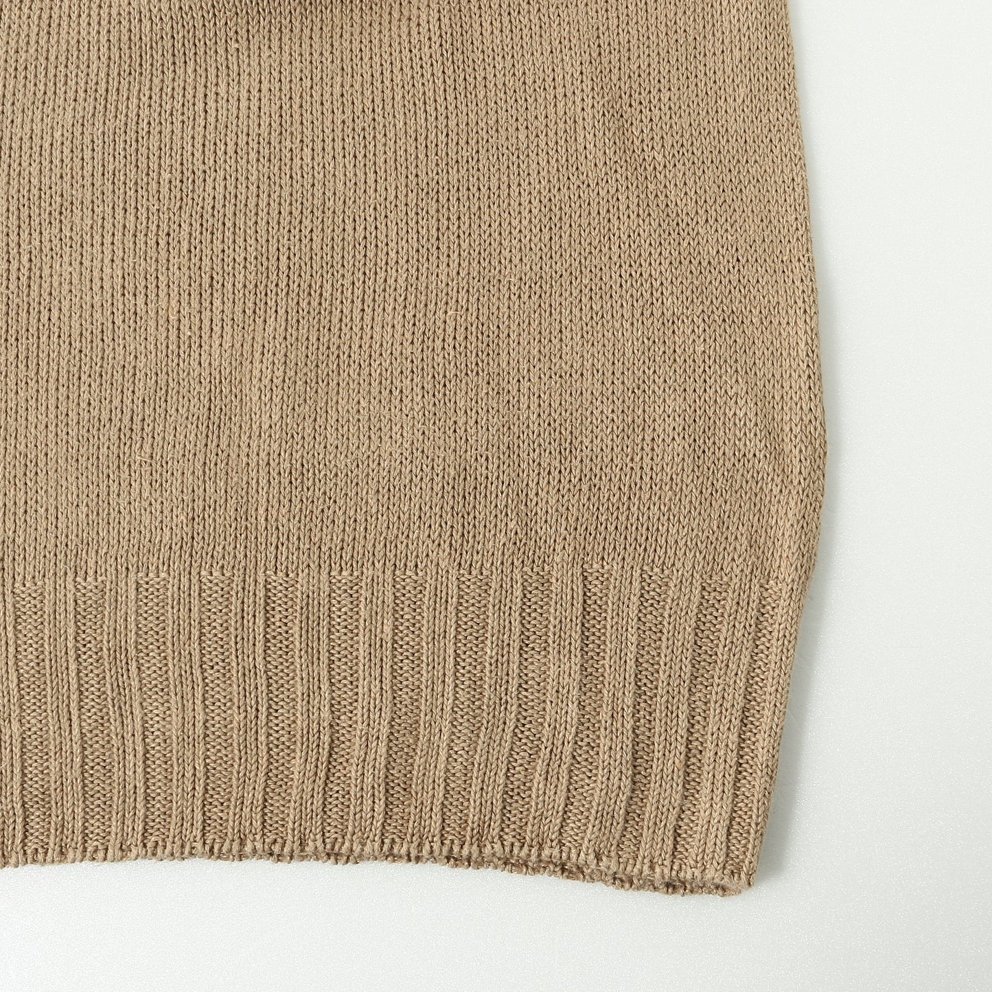 LINEN COTTON WIDE ROLL NECK KNIT